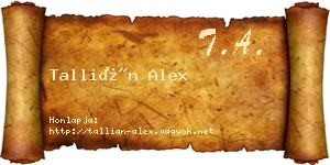 Tallián Alex névjegykártya